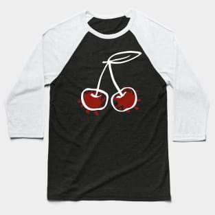 Two red cherries on a stalk Baseball T-Shirt